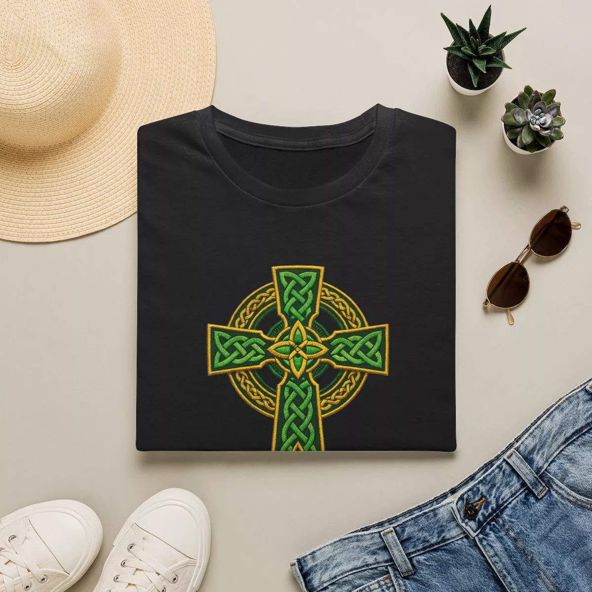 Celtic Cross Knotwork T-Shirt | Irish Celtic Cross Shirt