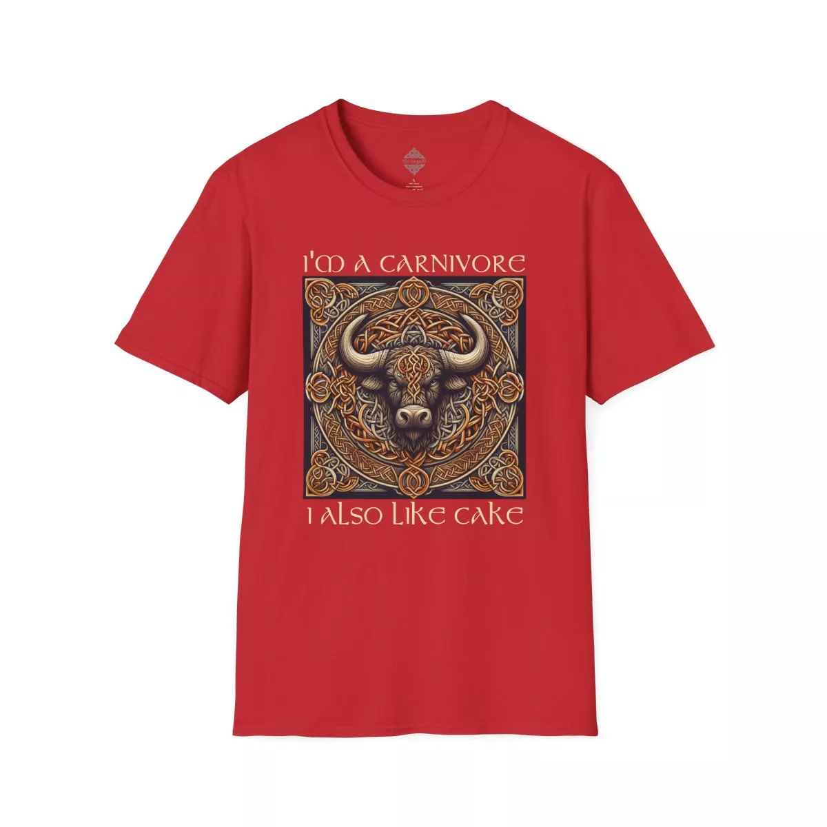 I'm A Carnivore Bull Artwork T-Shirt | Celtic Bull Illustration