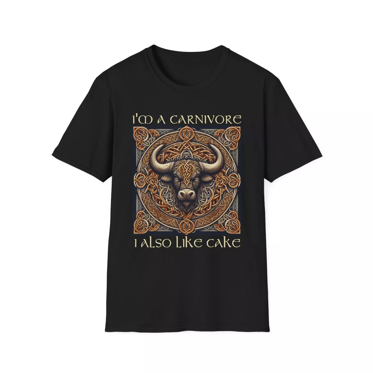 I'm A Carnivore Bull Artwork T-Shirt | Celtic Bull Illustration
