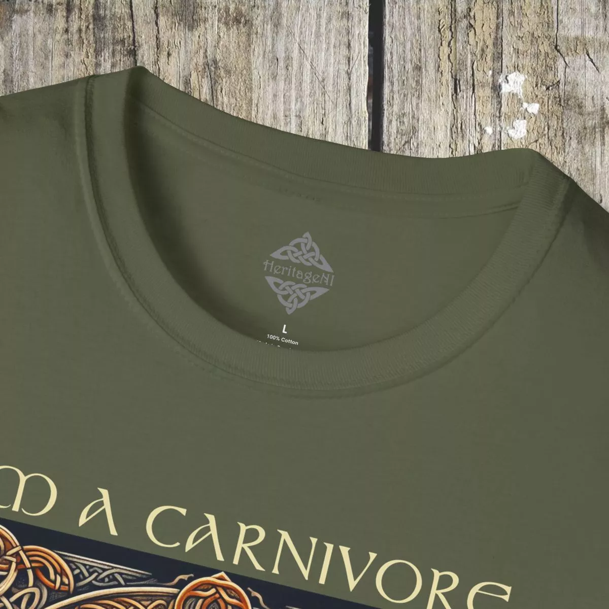 I'm A Carnivore Bull Artwork T-Shirt | Celtic Bull Illustration