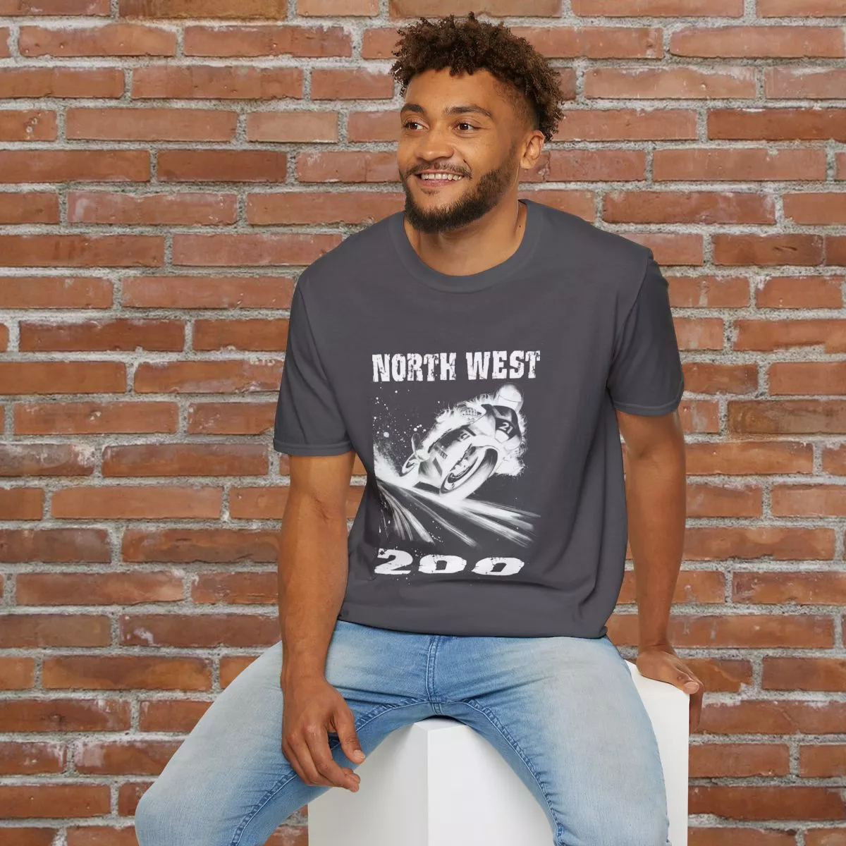 North West Motorcycle Racer T-Shirt | Vintage Bike NW200 Graphic