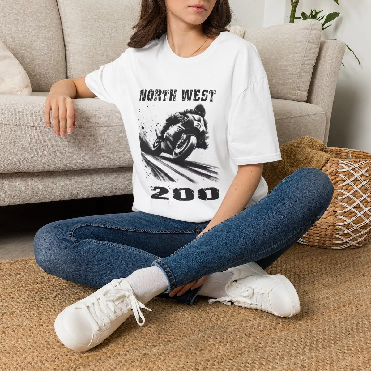 North West Motorcycle Racer T-Shirt | Vintage Bike NW200 Graphic