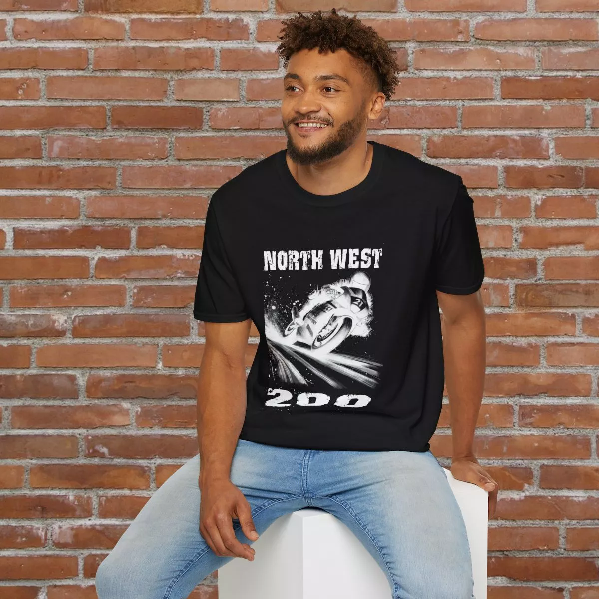 North West Motorcycle Racer T-Shirt | Vintage Bike NW200 Graphic