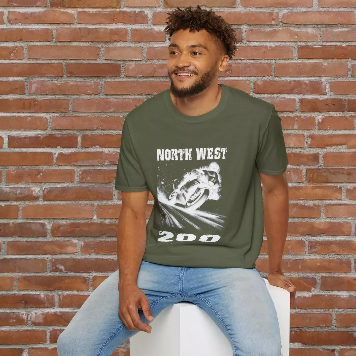 North West Motorcycle Racer T-Shirt | Vintage Bike NW200 Graphic