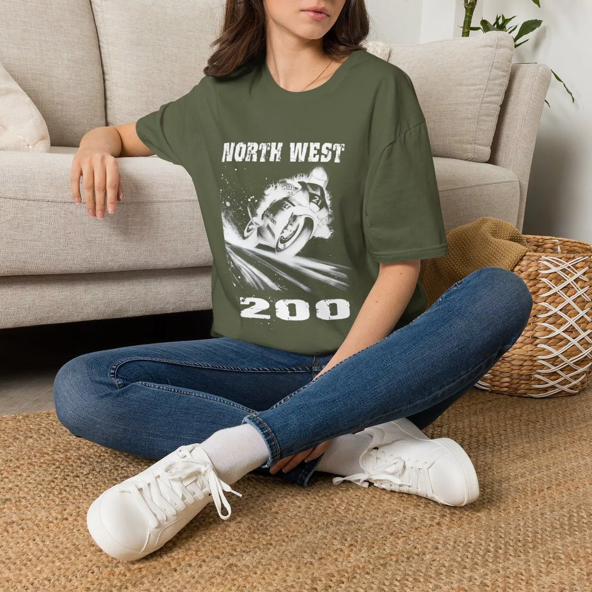 North West Motorcycle Racer T-Shirt | Vintage Bike NW200 Graphic