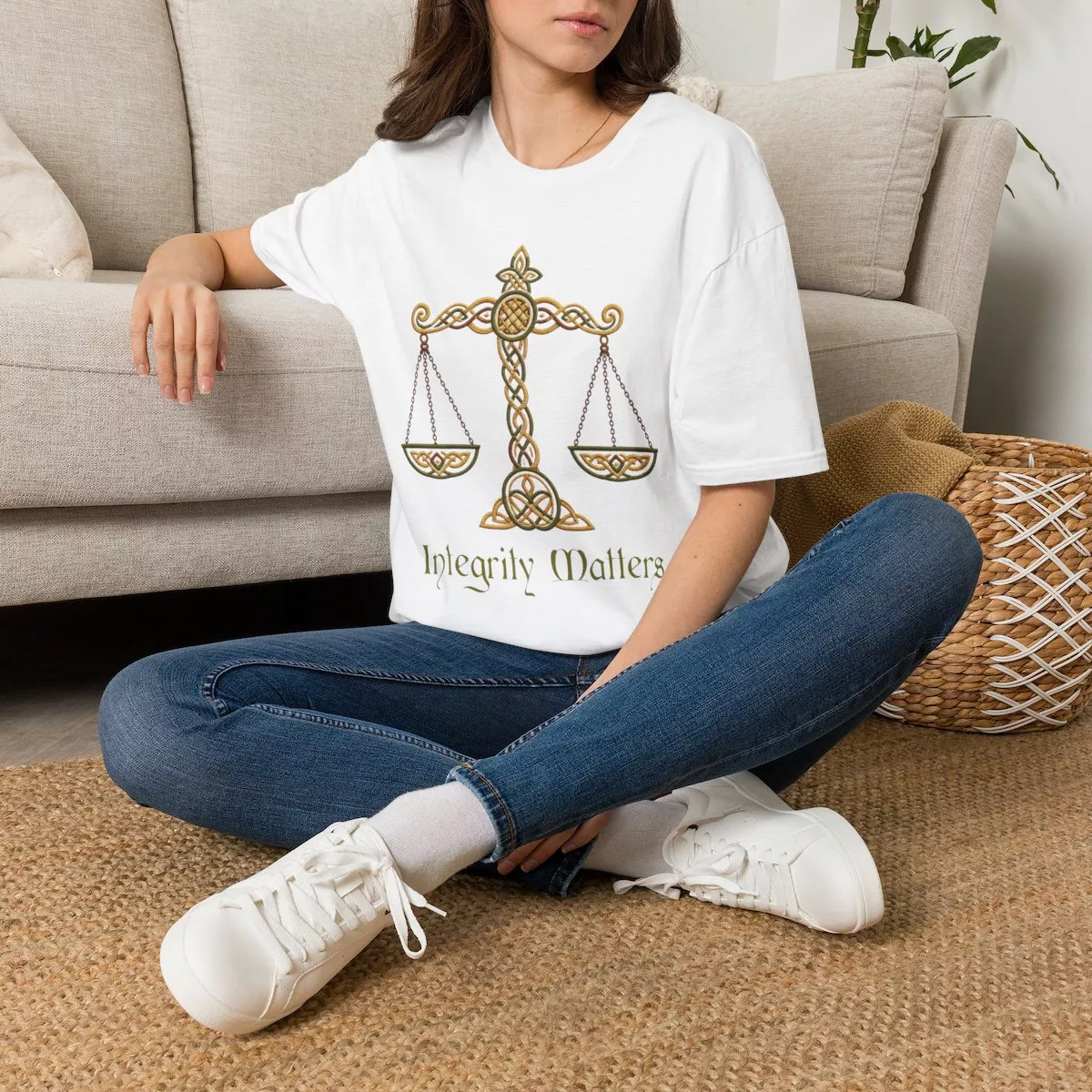 Celtic Scales of Justice T-Shirt | Integrity Matters | Lawyer Legal Tee