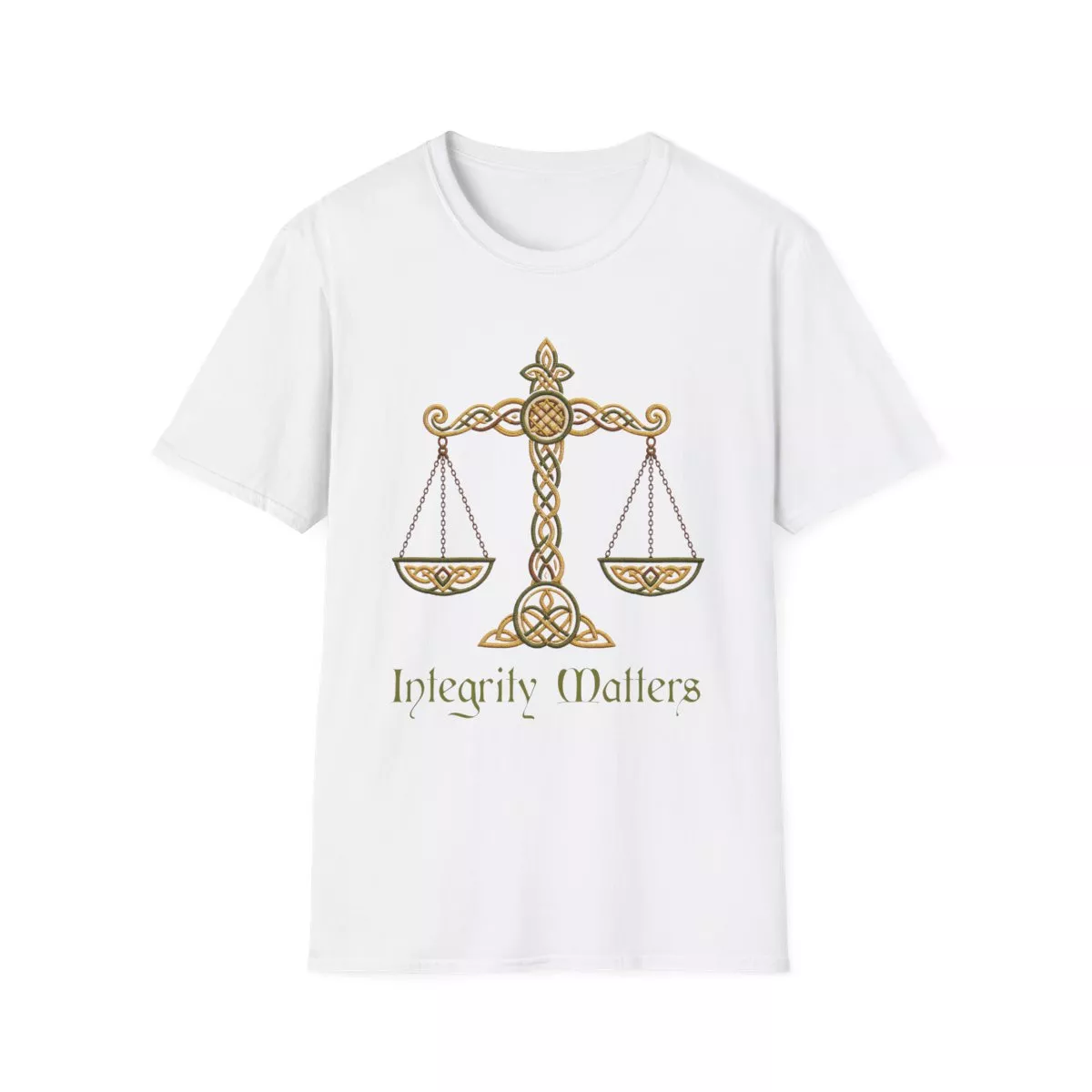 Celtic Scales of Justice T-Shirt | Integrity Matters | Lawyer Legal Tee