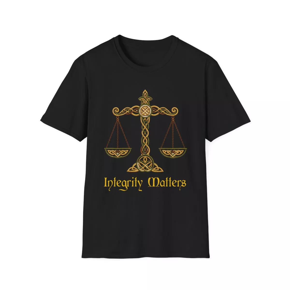 Celtic Scales of Justice T-Shirt | Integrity Matters | Lawyer Legal Tee