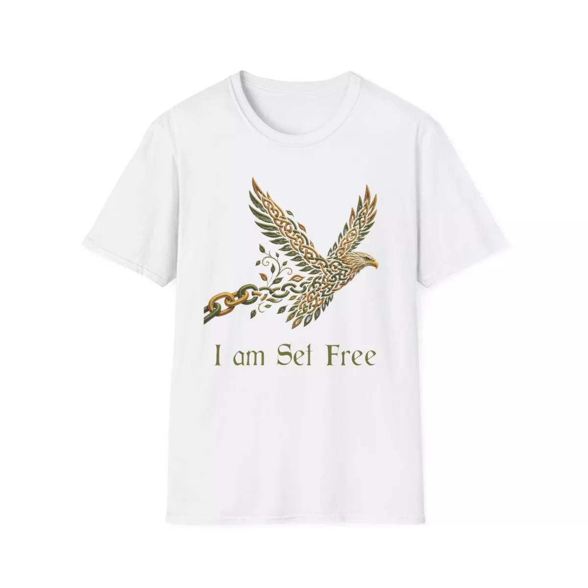 I Am Set Free Eagle T-Shirt | Celtic Tribal Winged Bird Design