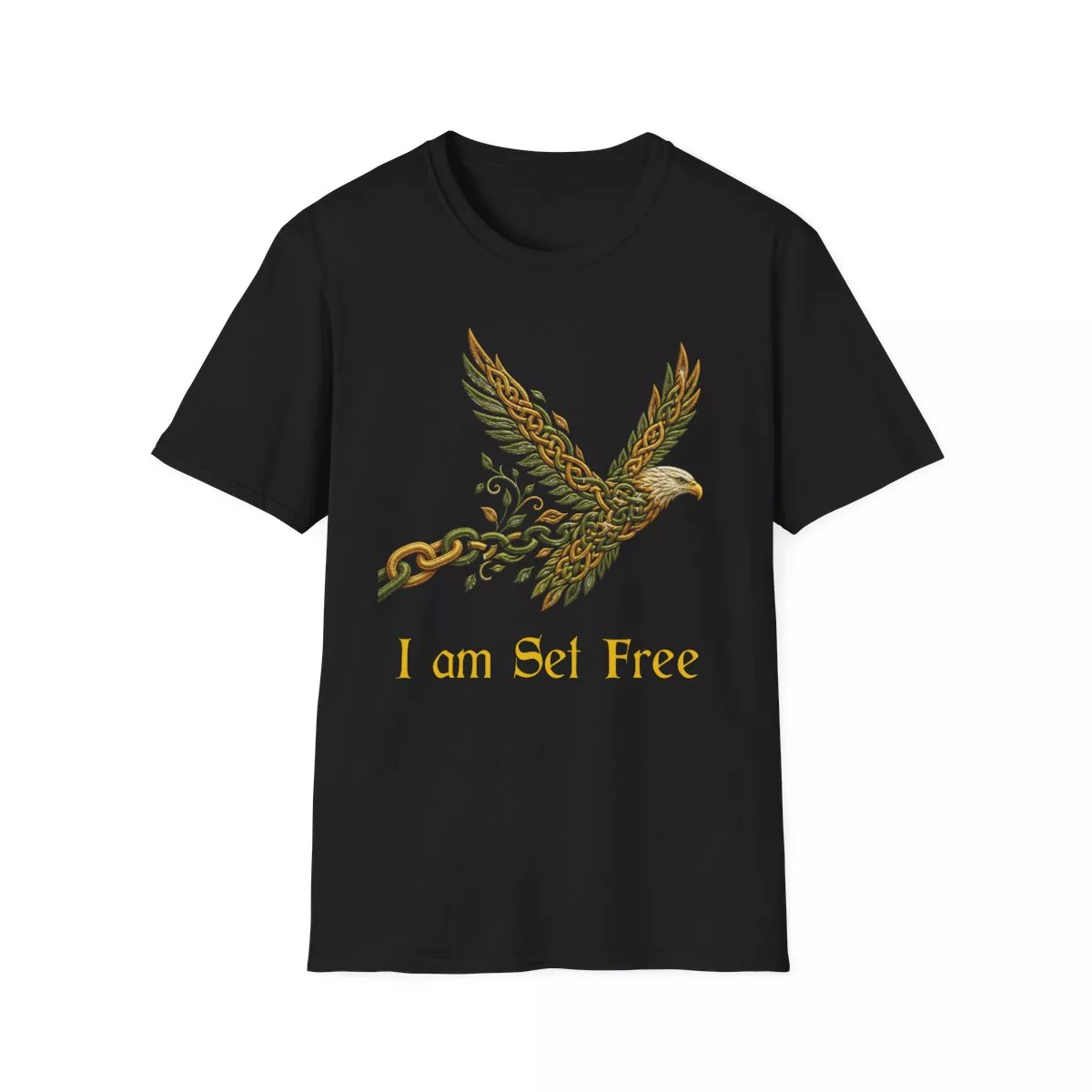 I Am Set Free Eagle T-Shirt | Celtic Tribal Winged Bird Design