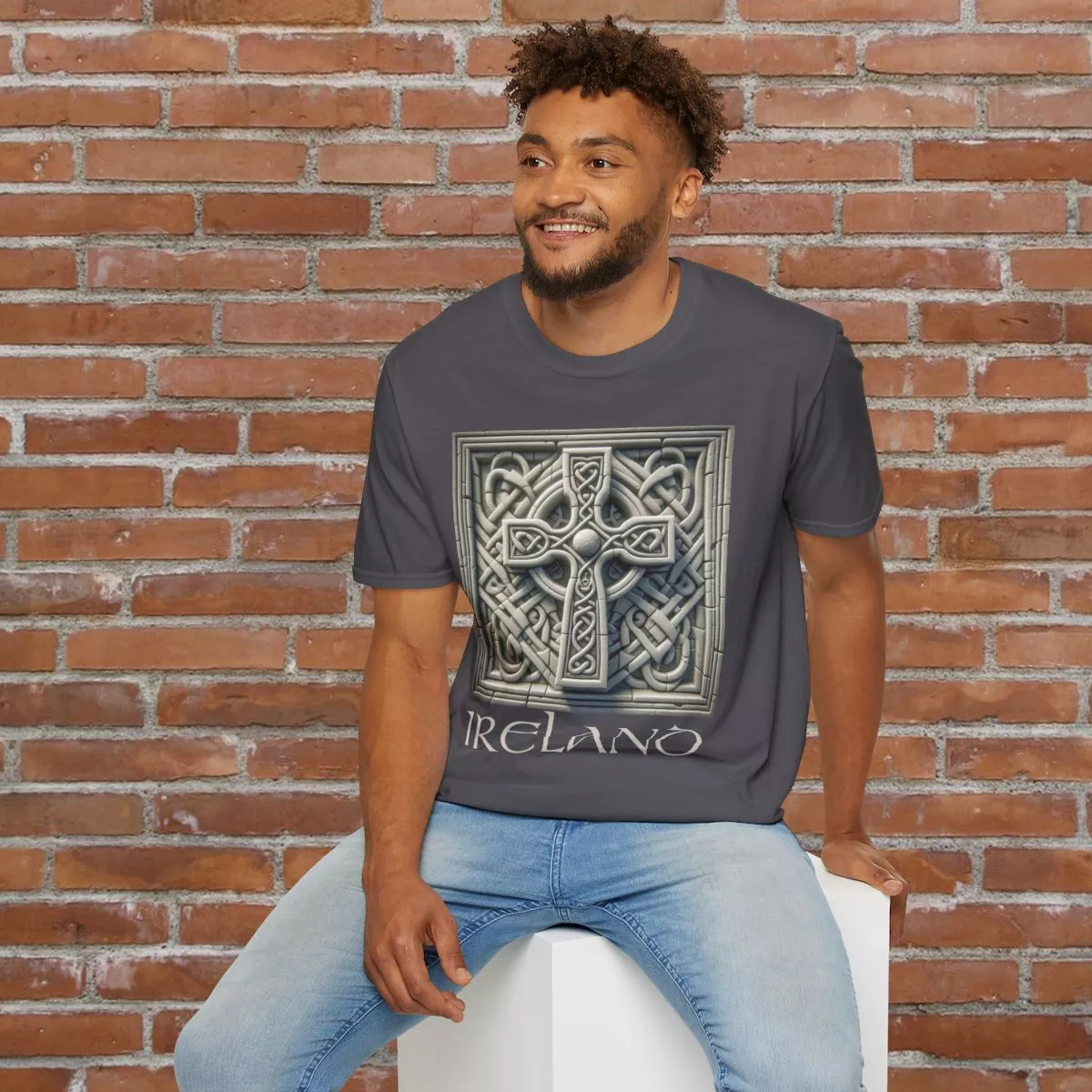 Stone Celtic Cross Knotwork T-Shirt | Ireland Celtic Knot Tee