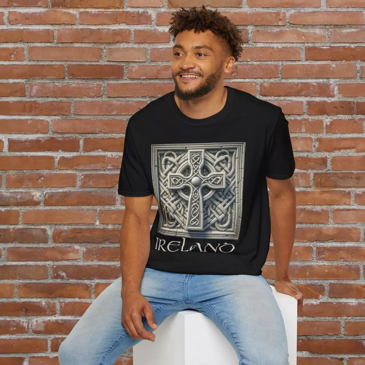 Stone Celtic Cross Knotwork T-Shirt | Ireland Celtic Knot Tee