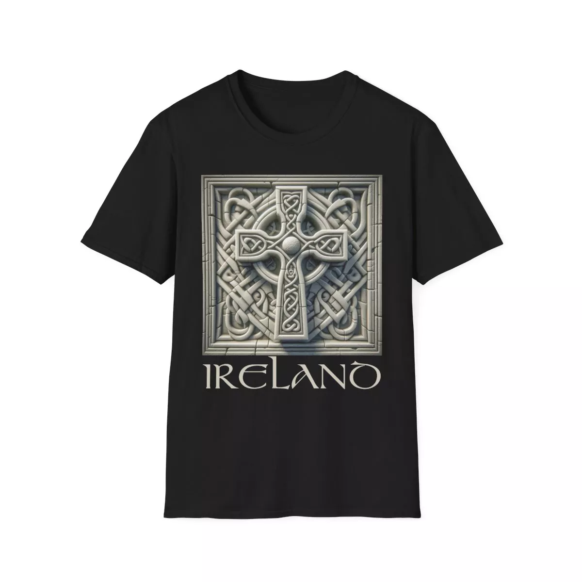 Stone Celtic Cross Knotwork T-Shirt | Ireland Celtic Knot Tee