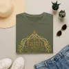Faith Over Fear tee | Inspirational Christian shirt, embroidered-look print