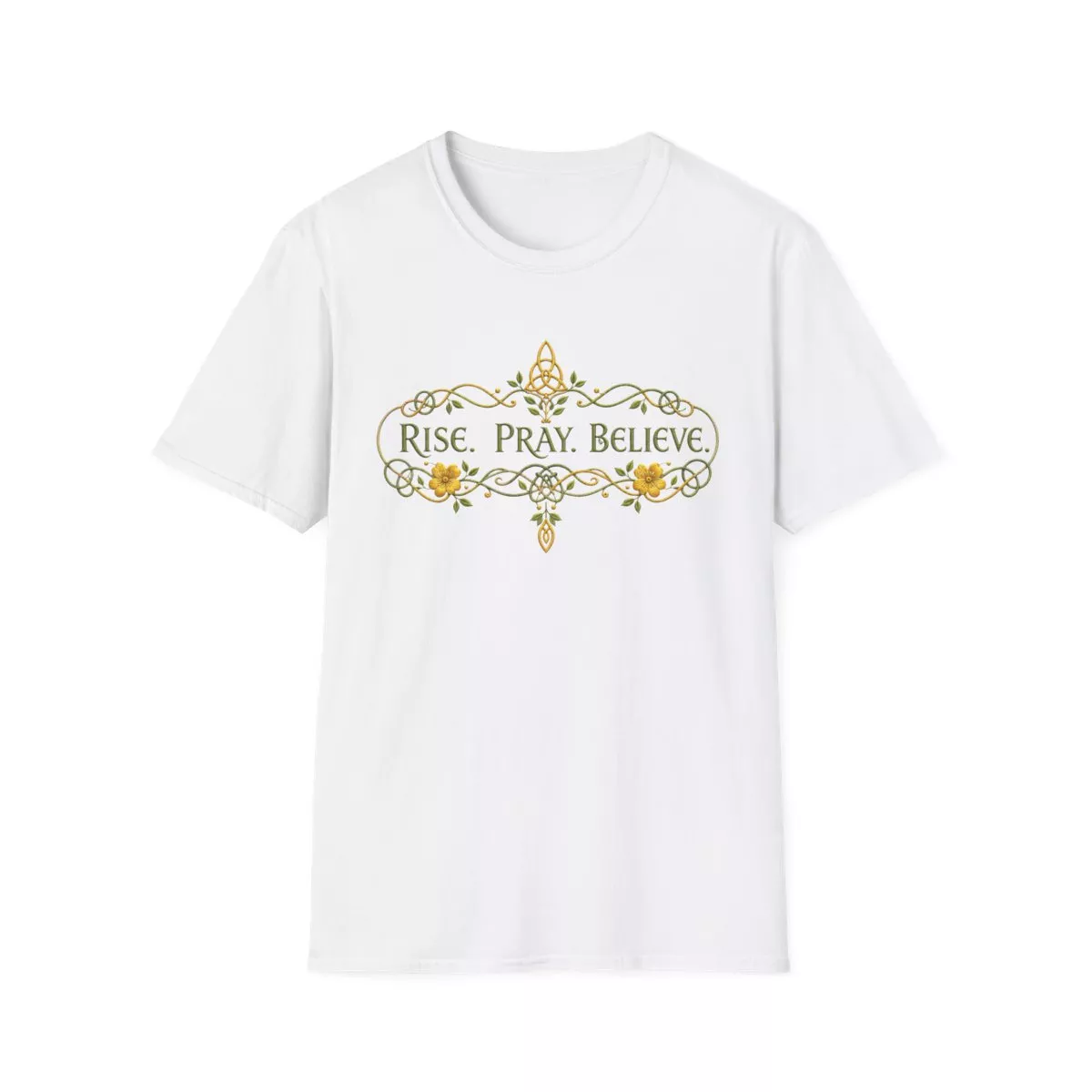 Rise Pray Believe T-Shirt | Floral Inspirational Faith Design