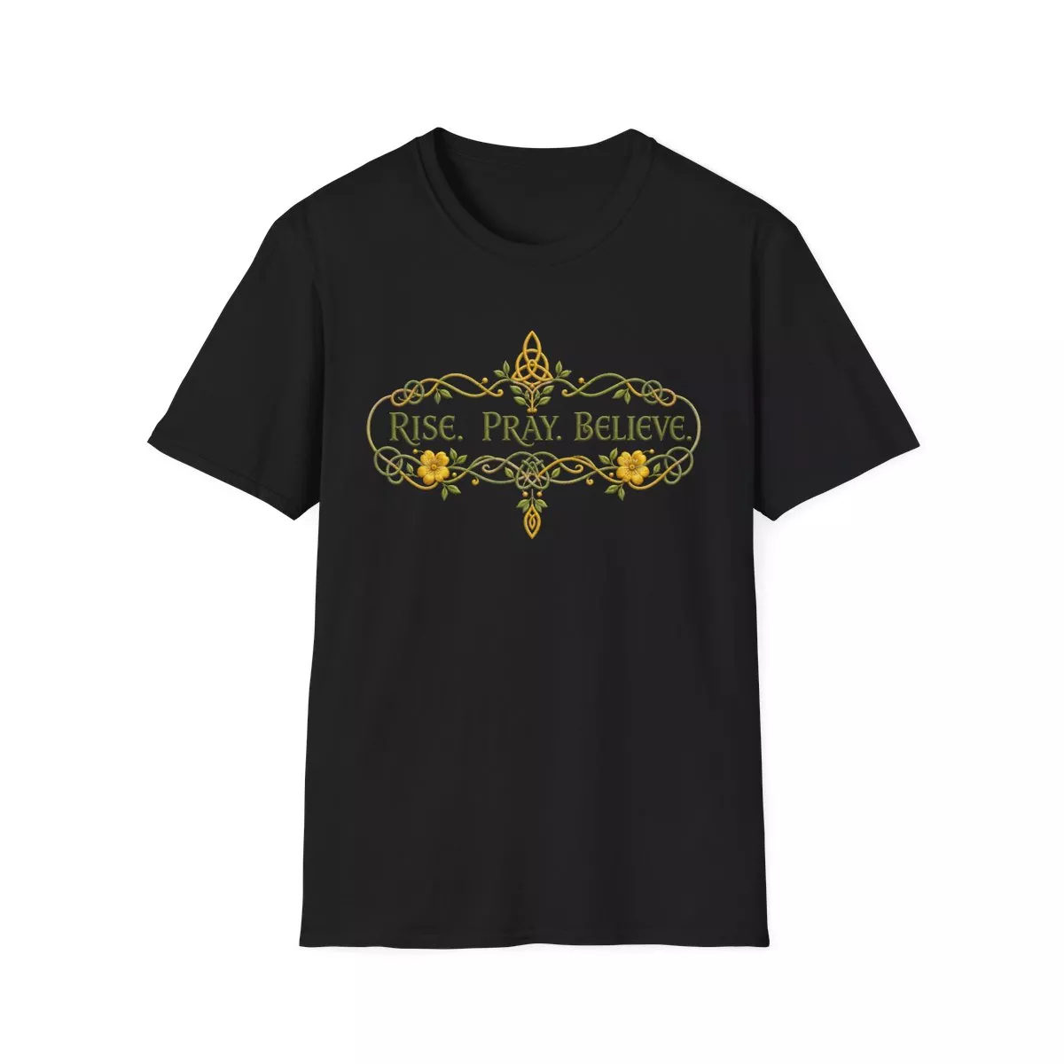 Rise Pray Believe T-Shirt | Floral Inspirational Faith Design
