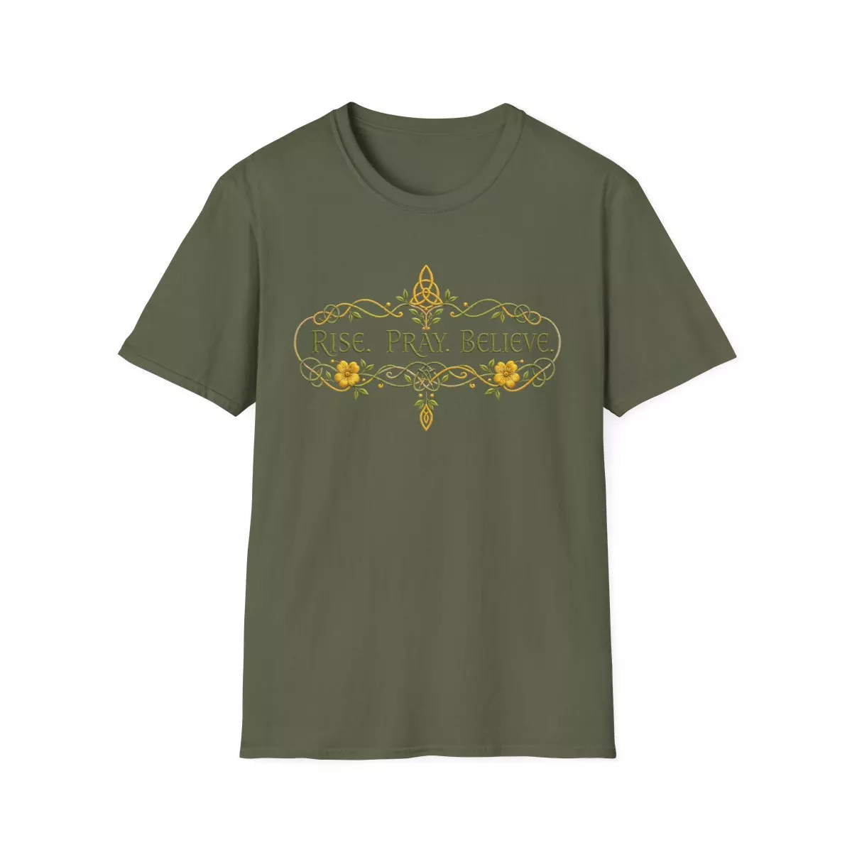 Rise Pray Believe T-Shirt | Floral Inspirational Faith Design