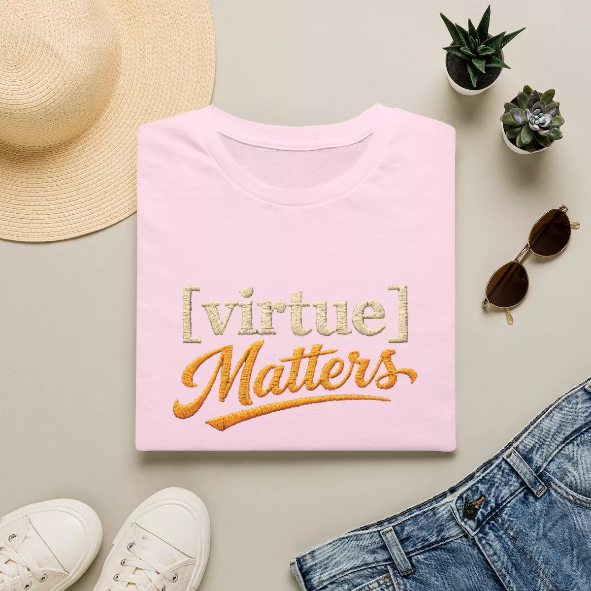 Virtue Matters hand-lettered logo T-Shirt | Inspirational Typography Tee
