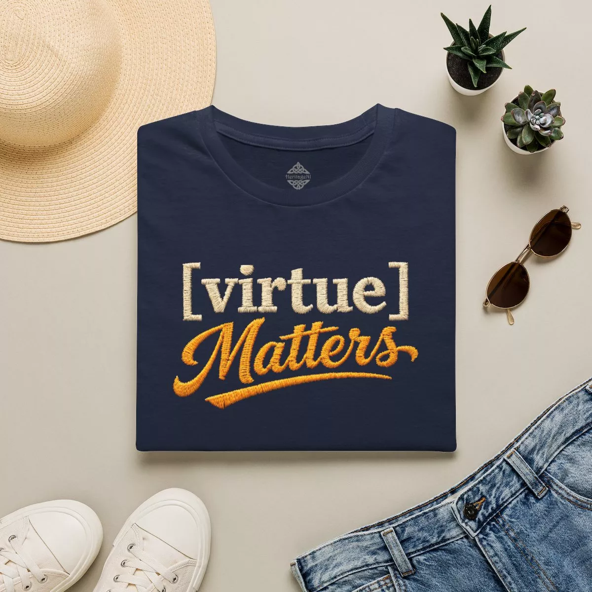 Virtue Matters hand-lettered logo T-Shirt | Inspirational Typography Tee