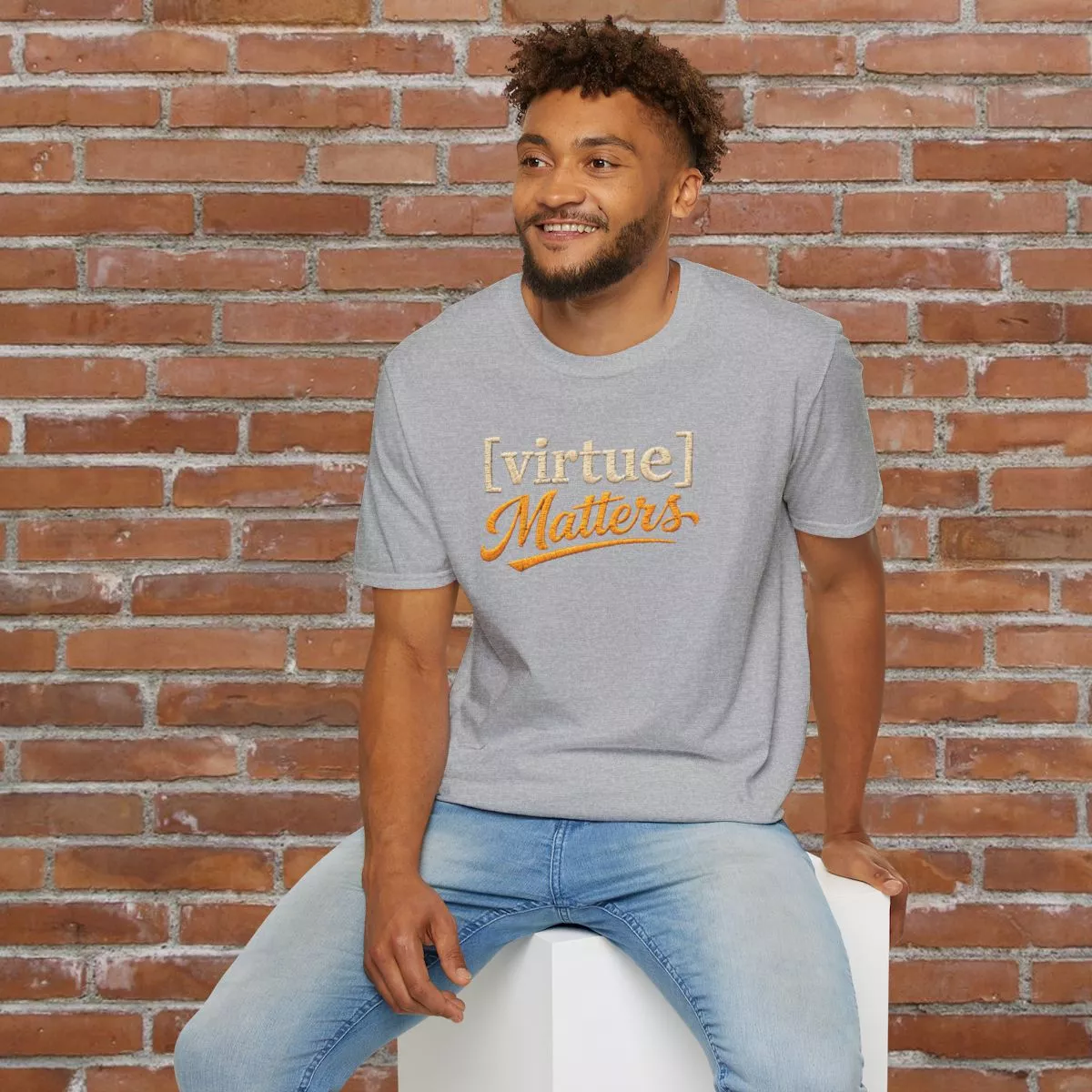 Virtue Matters hand-lettered logo T-Shirt | Inspirational Typography Tee