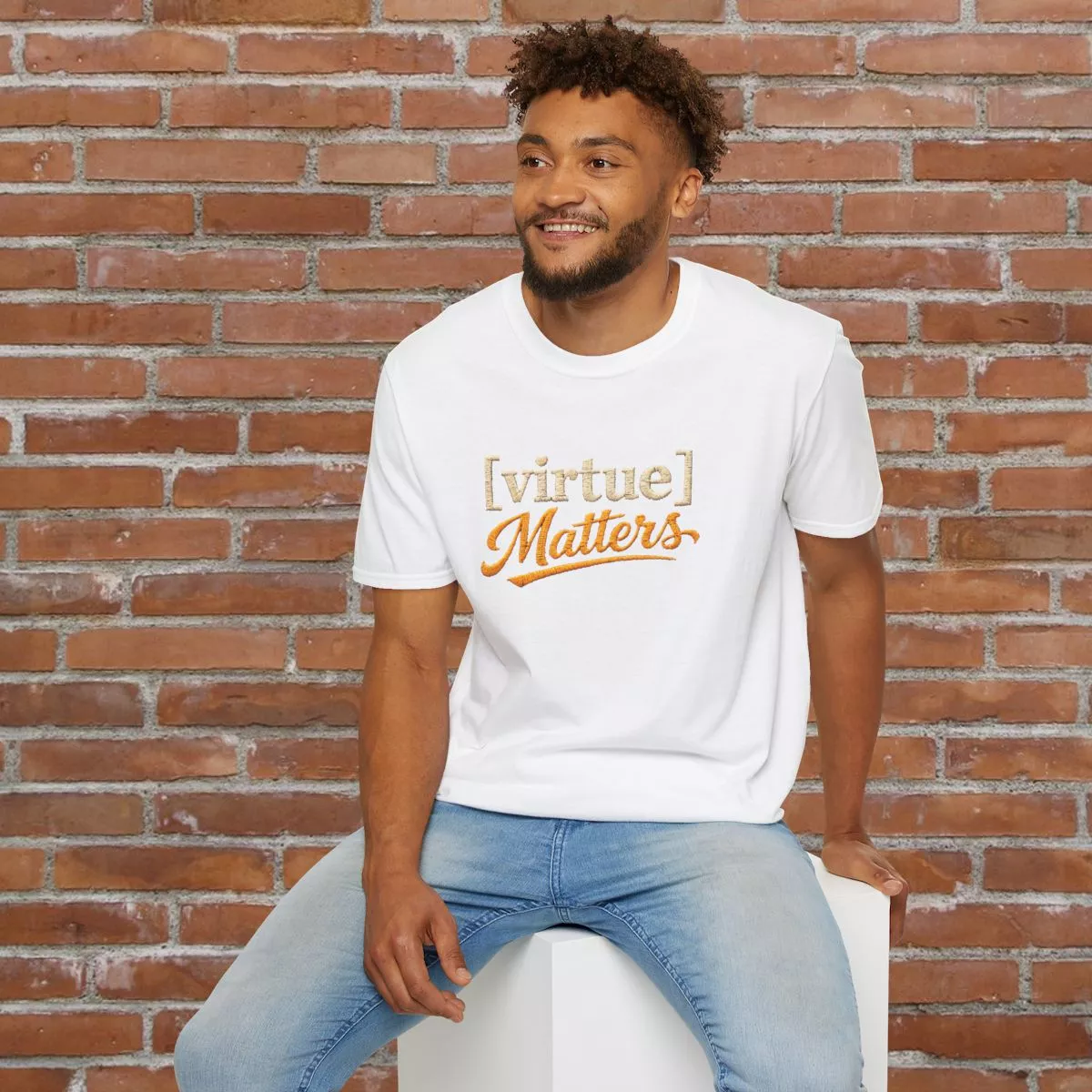 Virtue Matters hand-lettered logo T-Shirt | Inspirational Typography Tee