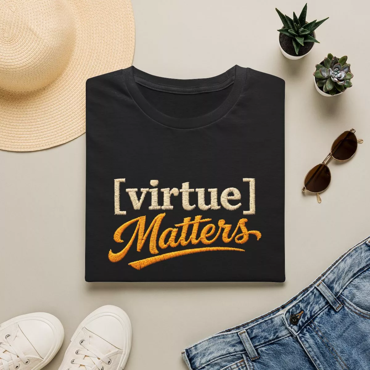 Virtue Matters hand-lettered logo T-Shirt | Inspirational Typography Tee