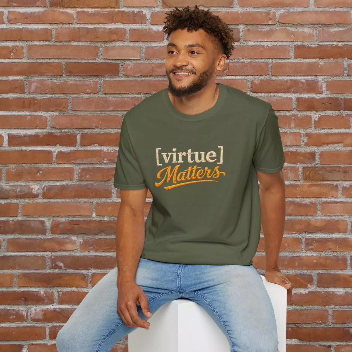 Virtue Matters hand-lettered logo T-Shirt | Inspirational Typography Tee