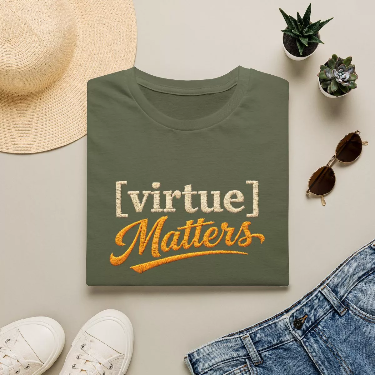 Virtue Matters hand-lettered logo T-Shirt | Inspirational Typography Tee