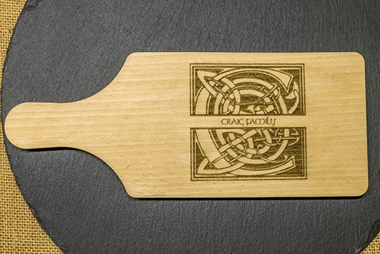Small Cutting/cheese or serving board with monogram and family name engraved