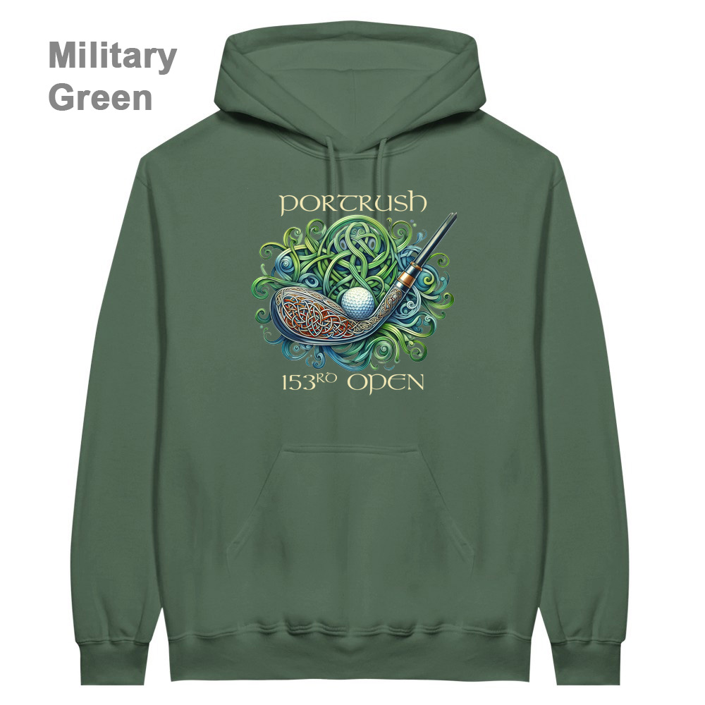 Military Green Hoodie - Celtic golf design
