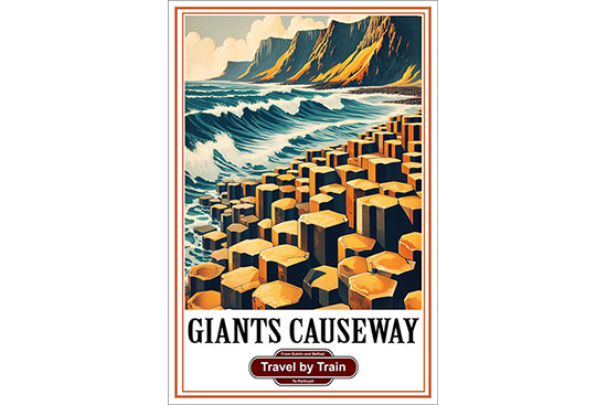 Giants Causeway Vintage Railway Travel Poster