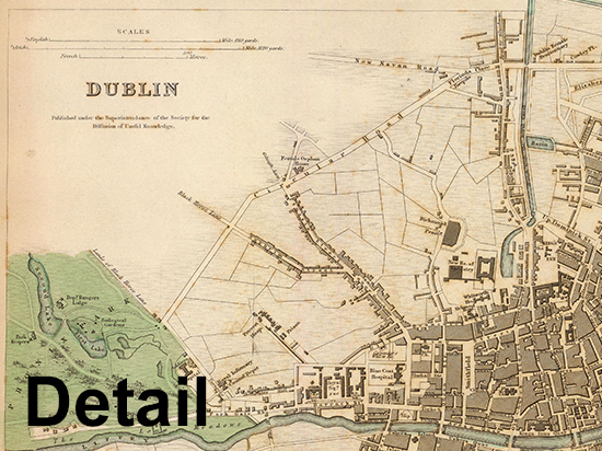 Enlarged detail of the Dublin 1836 map