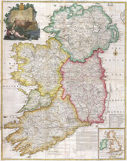 1794 Rocque Wall Map ofIreland