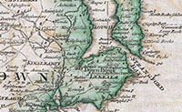 1794 Rocque Wall Map of Ireland lecale