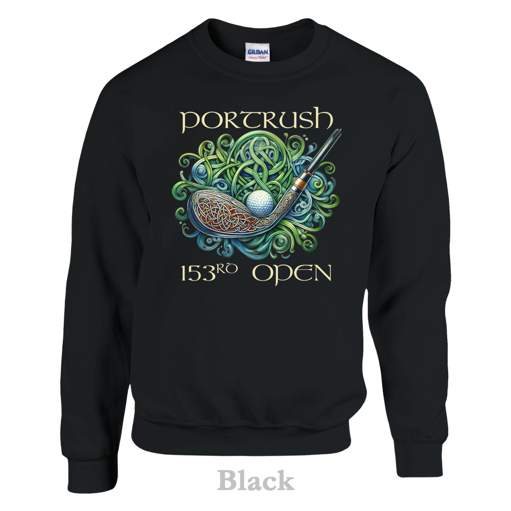 Black sweatshirt - 153rd Open at Portrush Collection