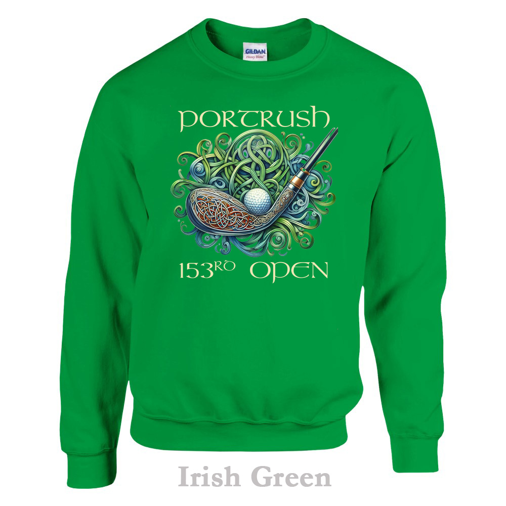 Irish Green sweatshirt - 153rd Open at Portrush Collection