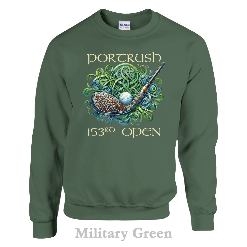 Military Green sweatshirt - 153rd Open at Portrush Collection