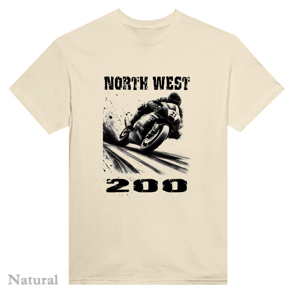 Natural T-Shirt - North West 200 bike Design
