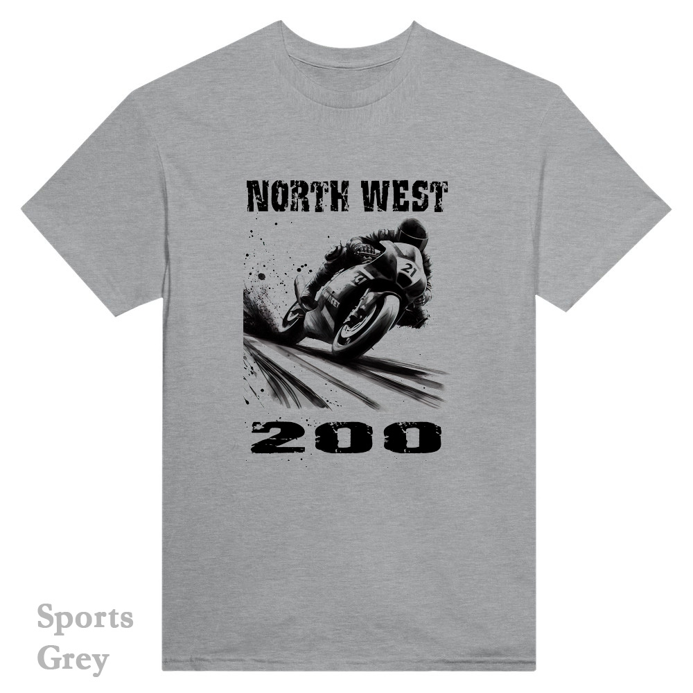 Sports grey T-Shirt - North West 200 bike Design