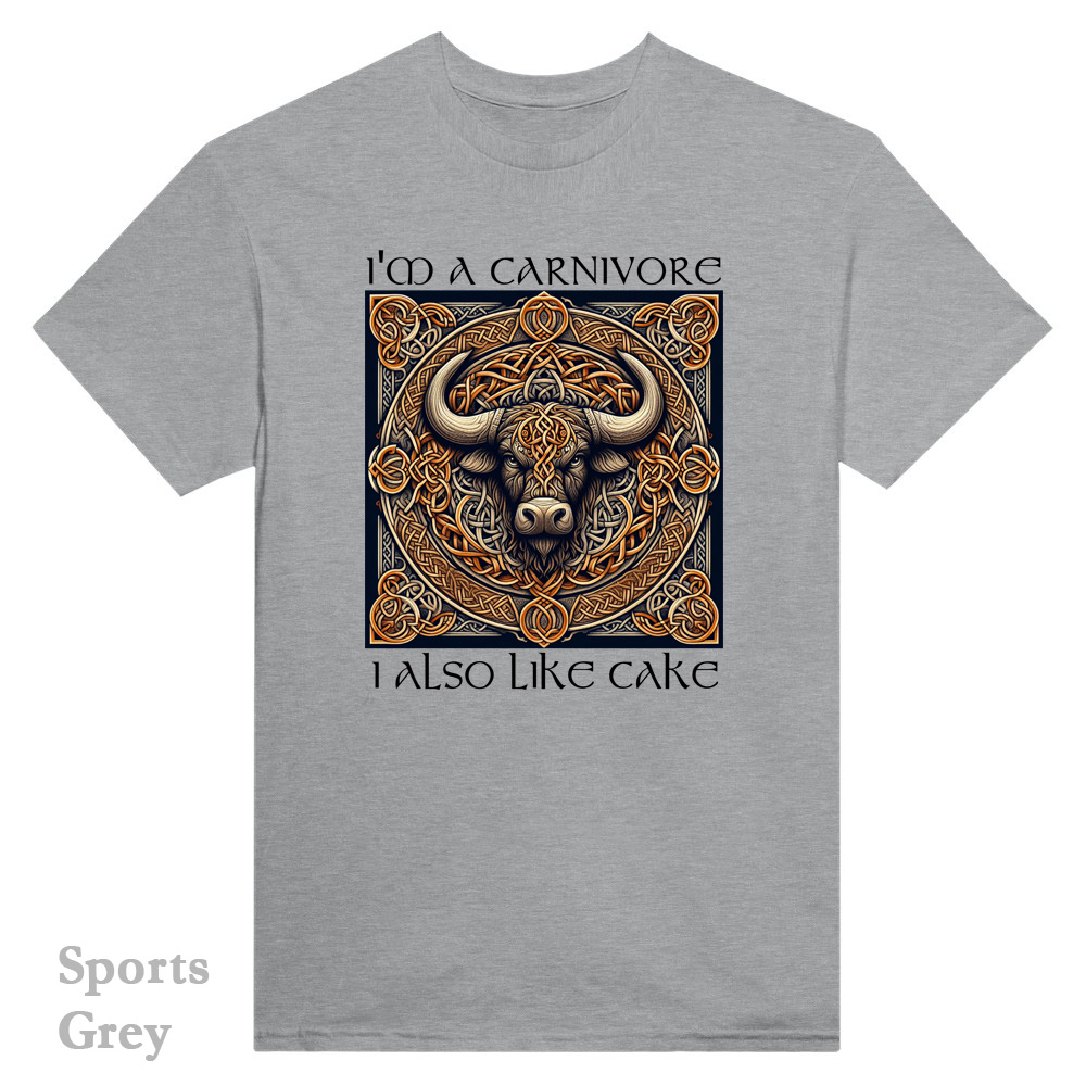 Sports grey T-Shirt - Celtic Carnivore, I also ike cake