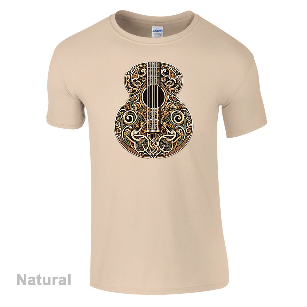 Natural T-Shirt - Celtic Guitar design