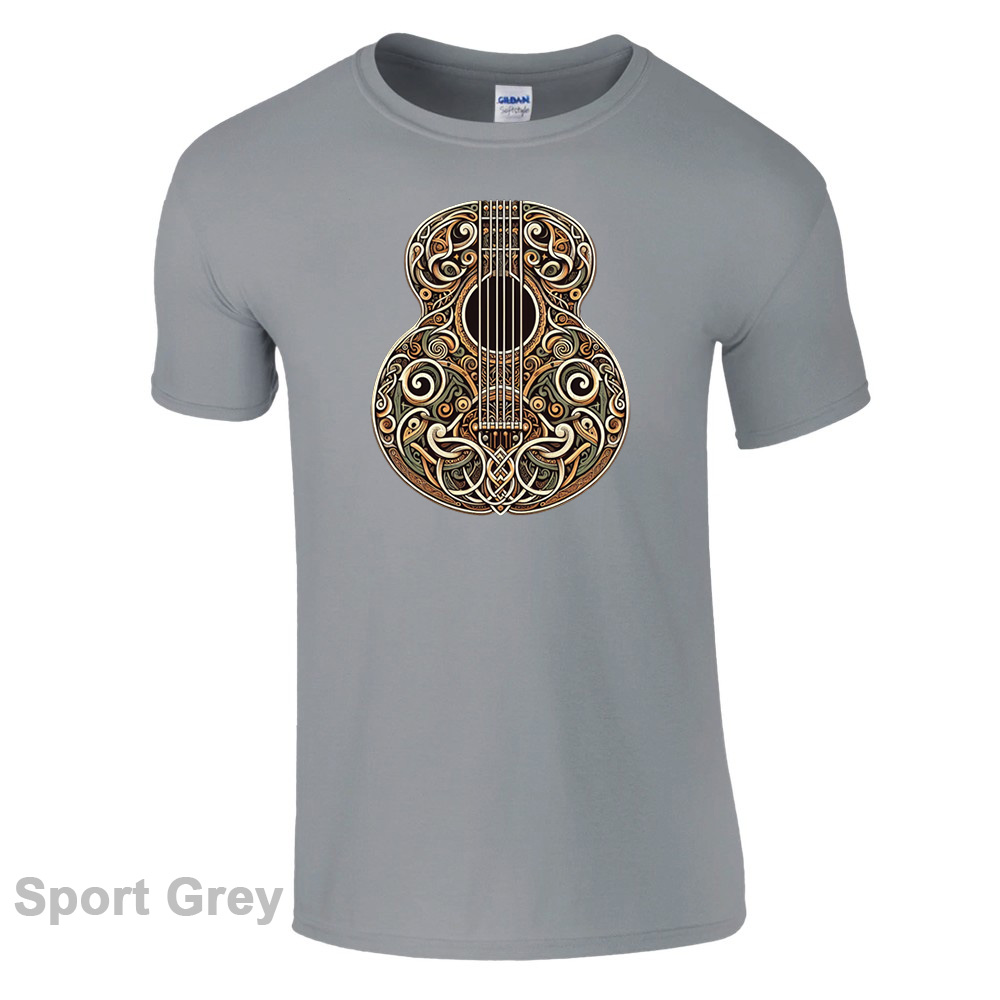 Sports grey T-Shirt - Celtic Guitar design