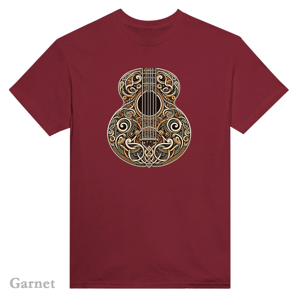 Graphite Heather T-Shirt - Celtic Guitar design