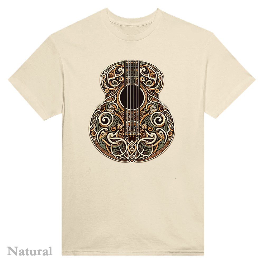 Natural T-Shirt - Celtic Guitar design