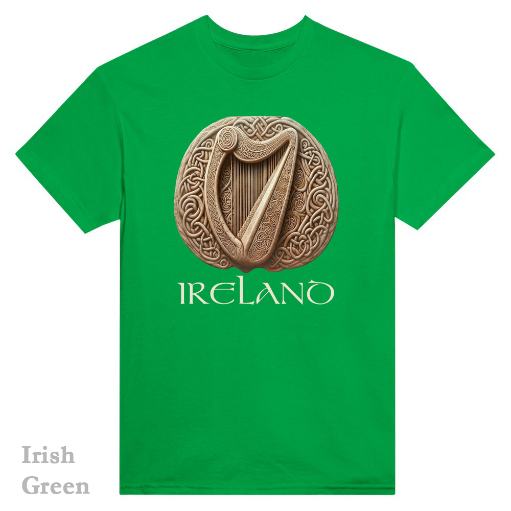 Irish Green- Celtic Harp T-Shirt - Irish Crish Celtic Harp Collection