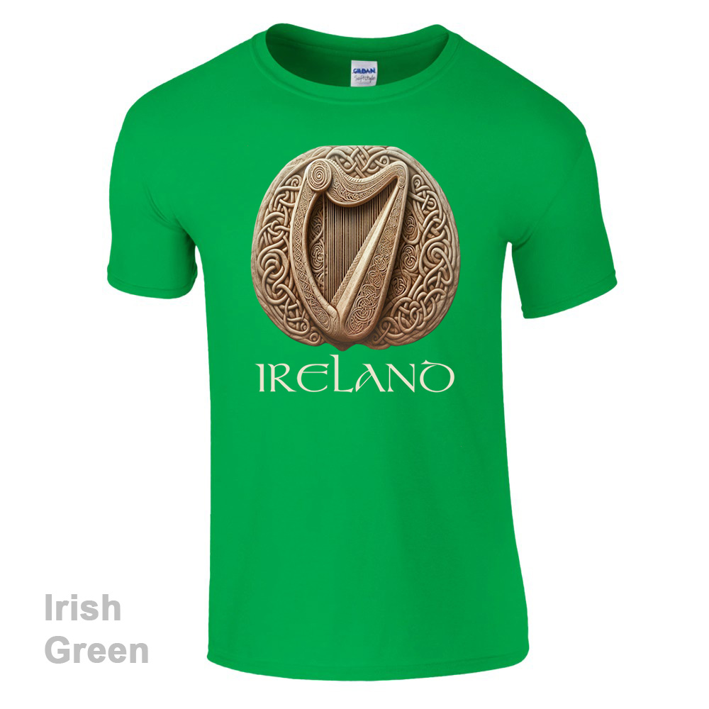 Irish Green- Celtic Harp T-Shirt - Irish Crish Celtic Harp Collection