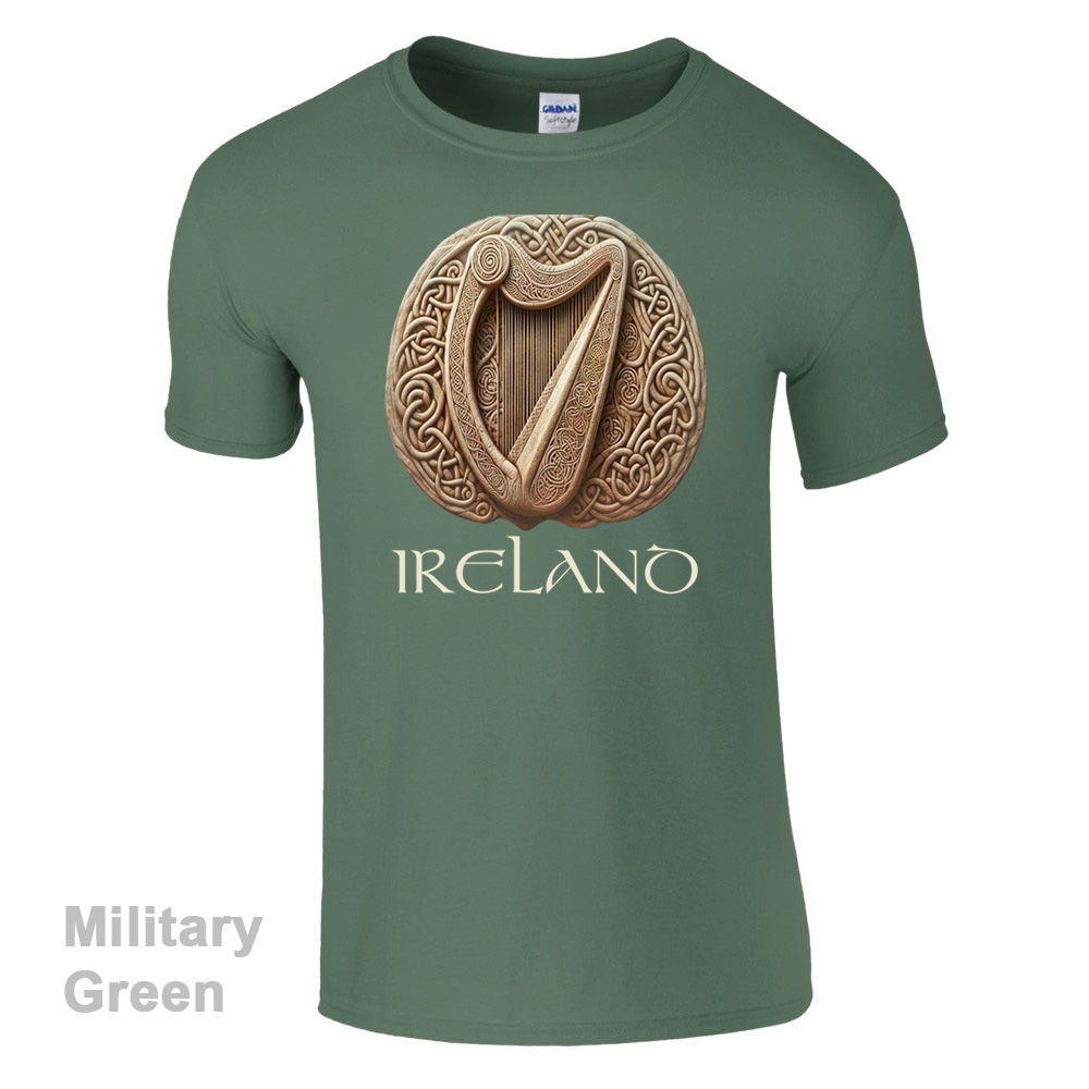 Sand - Celtic Harp T-Shirt - Irish Crish Celtic Harp Collection