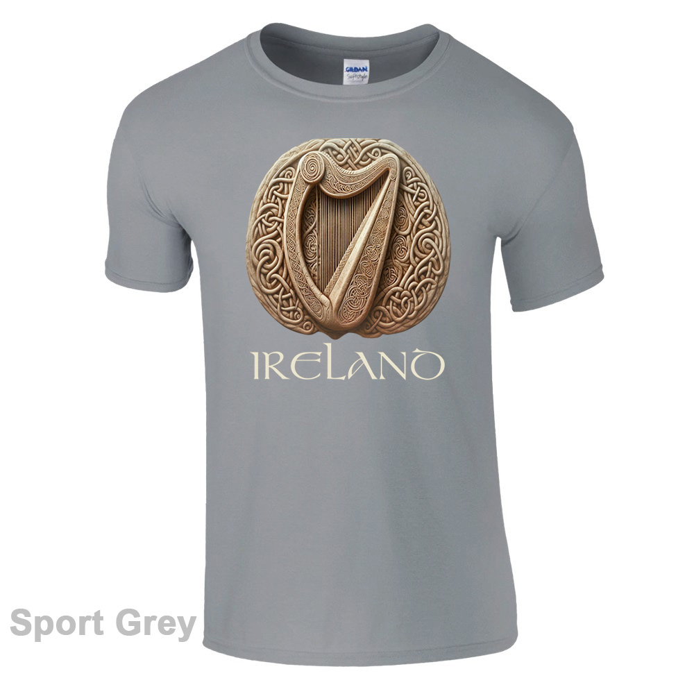 Sport Grey - Celtic Harp T-Shirt - Irish Crish Celtic Harp Collection